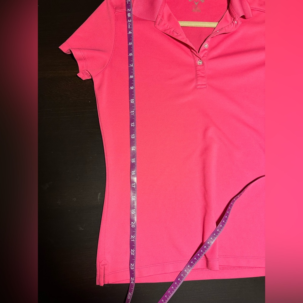 Callaway Women’s Golf Activewear Polo Size: Medium Color:Pink - Picture 4 of 5
